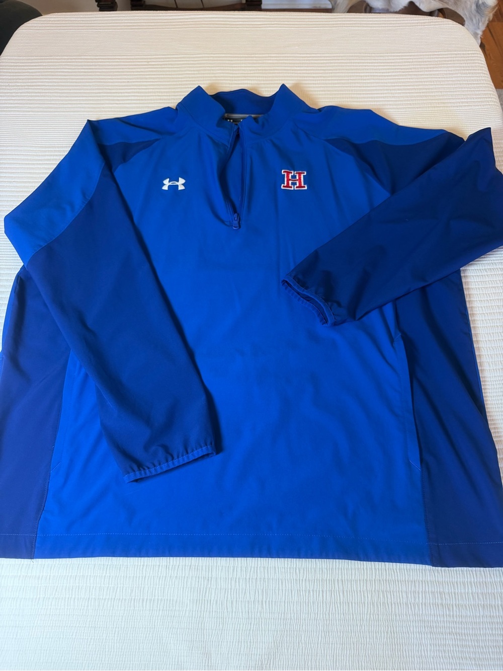 Under Armour Blue Quarter-Zip Pullover with Red 'H' Patch